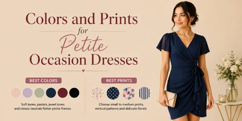colors and prints for petite occasion dresses