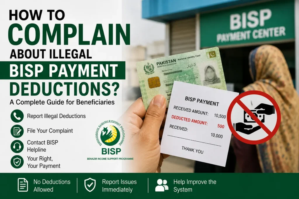 How to Complain About Illegal BISP Payment Deductions (Complete Guide 2026) How to report BISP payment deductions