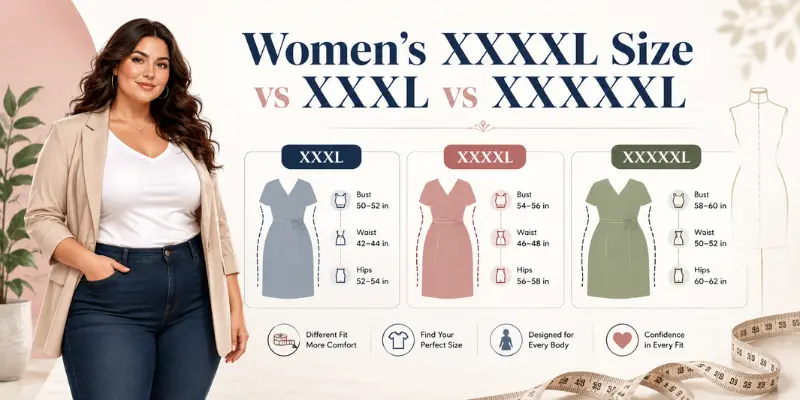 women's xxxxl size vs xxxl vs xxxxxl - what's the difference